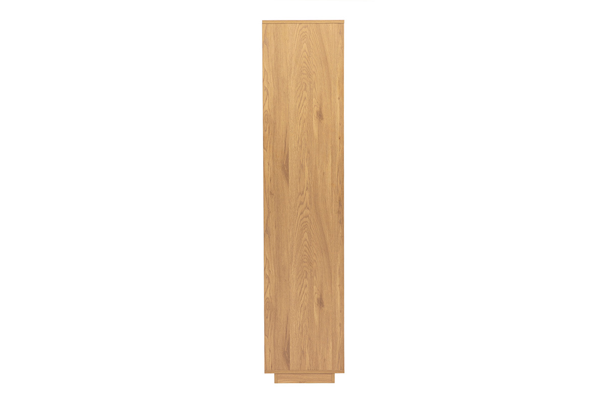 Biblioth�que SEVILLE en bois clair vue de c�t�, aspect ch�ne.