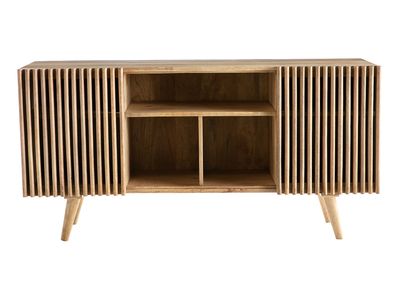 Buffet en bois manguier massif 2 portes coulissantes L140 cm ALBA