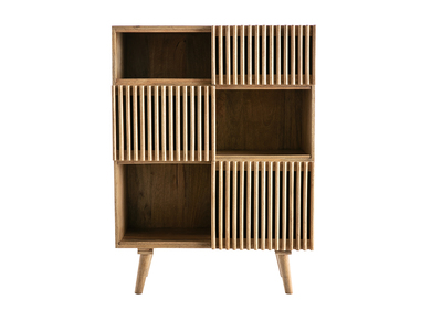 Buffet haut en bois manguier massif 3 portes coulissantes L85 cm ALBA