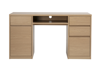 Bureau avec rangements finition bois clair ch&ecirc;ne L140 cm JEREMIAH
