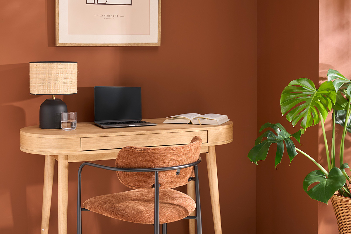 Bureau avec tiroir en bois clair L120 cm JUDITH