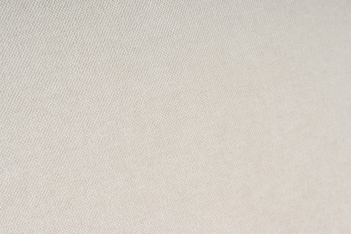 Tissu effet velours beige du canap� convertible LEANDRE.