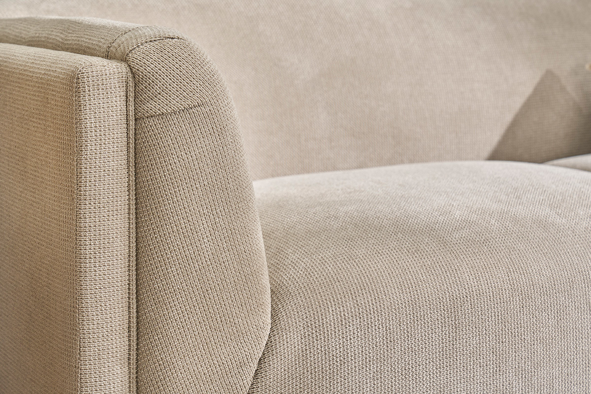 Canap� design 3 places en tissu chenille beige HOSBO