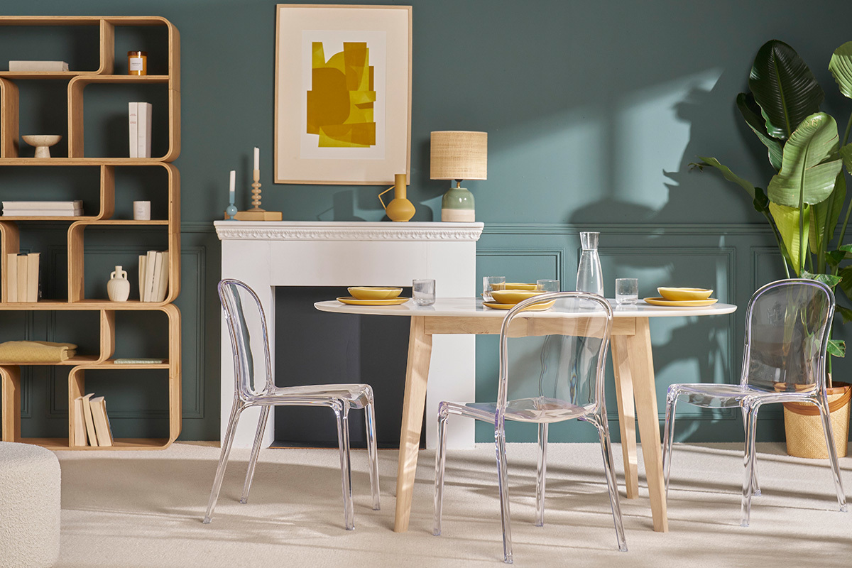 Chaises empilables design transparentes (lot de 2) THALYSSE