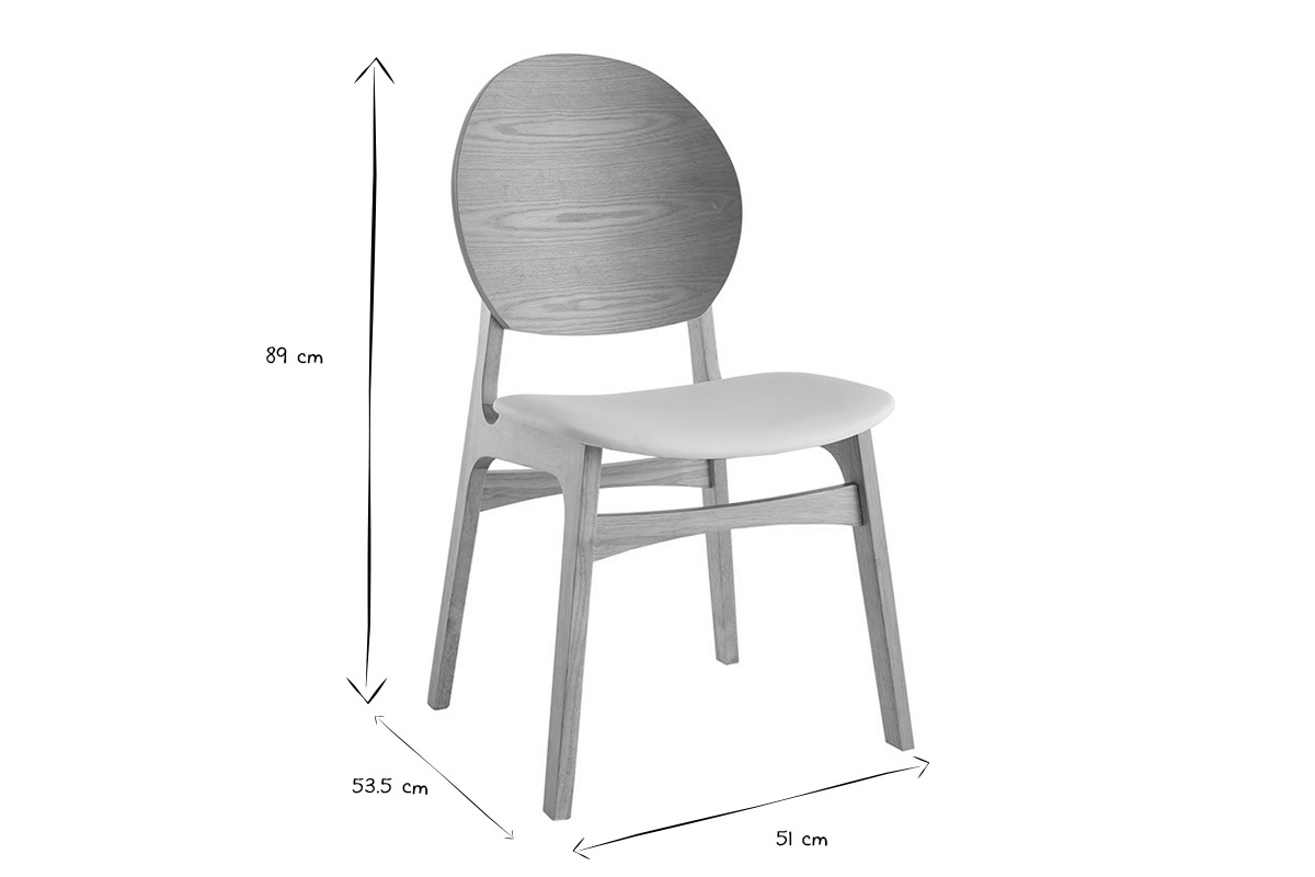 Chaises scandinaves en bois clair et blanc (lot de 2) ELTON