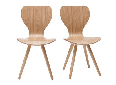 Chaises vintage en bois clair (lot de 2) NORDECO