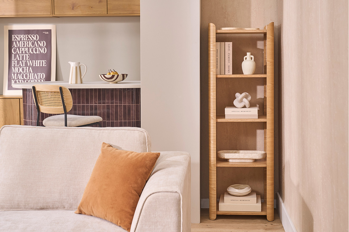 �tag�re en bois clair fr�ne L46 cm NAHIA