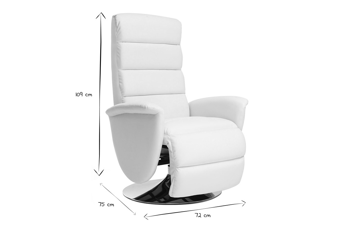 Fauteuil relax manuel blanc NELSON
