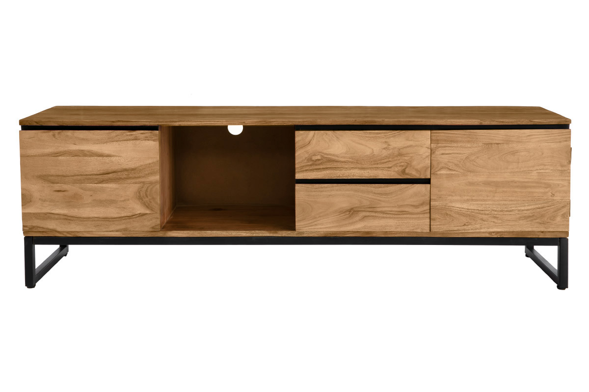Meuble TV en bois massif L160 cm HOORN
