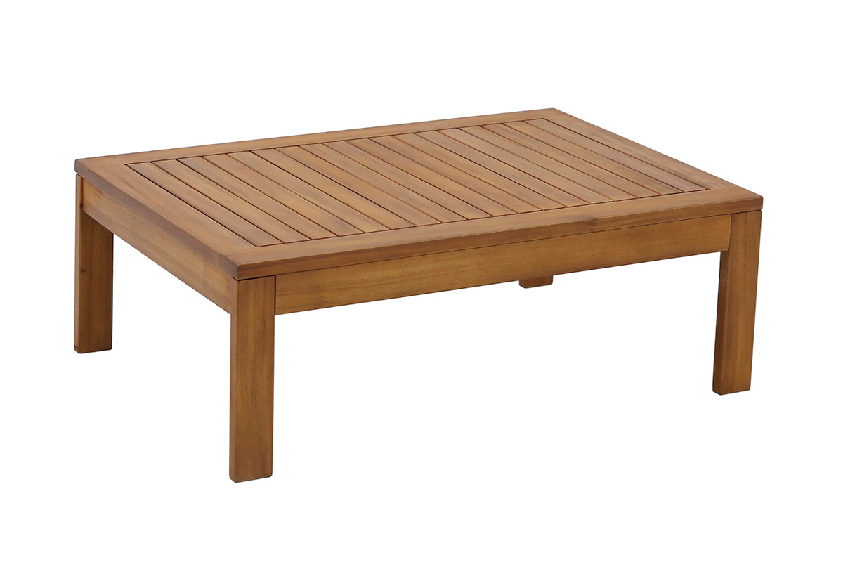 Salon de jardin 3-4 places en bois massif, 2 sets de housse (taupe ou �cru) et accoudoirs tress�s ALOHA