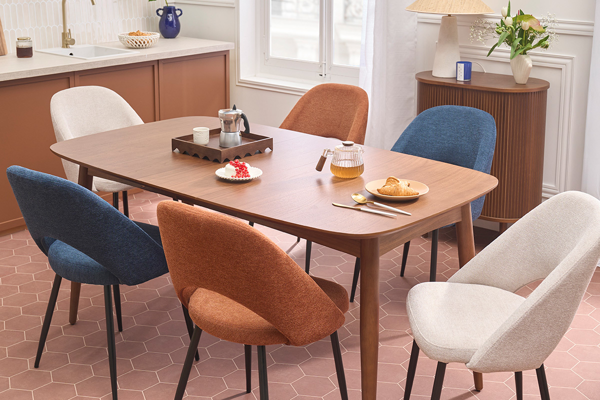 Table � manger extensible noyer L130-190 cm NORDECO