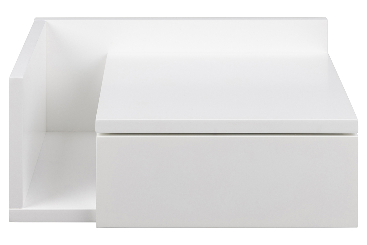 Table de chevet murale blanche avec tiroir NASTY