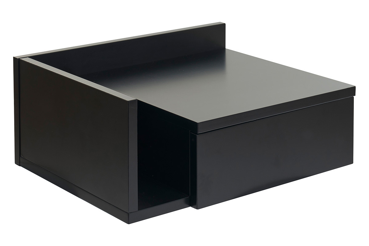 Table de chevet murale noire avec tiroir NASTY