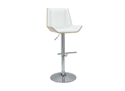 Tabouret de bar design blanc et bois clair MELKIOR