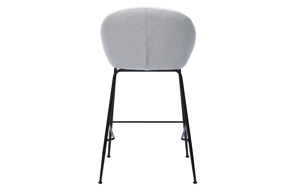 Tabourets de bar design tissu gris clair 65 cm (lot de 2) SHERU
