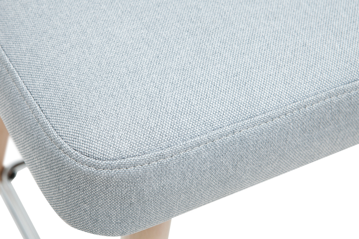 Tabourets de bar scandinaves pivotants 360� en tissu gris clair et bois h�tre massif H65 cm (lot de 2) HASTA