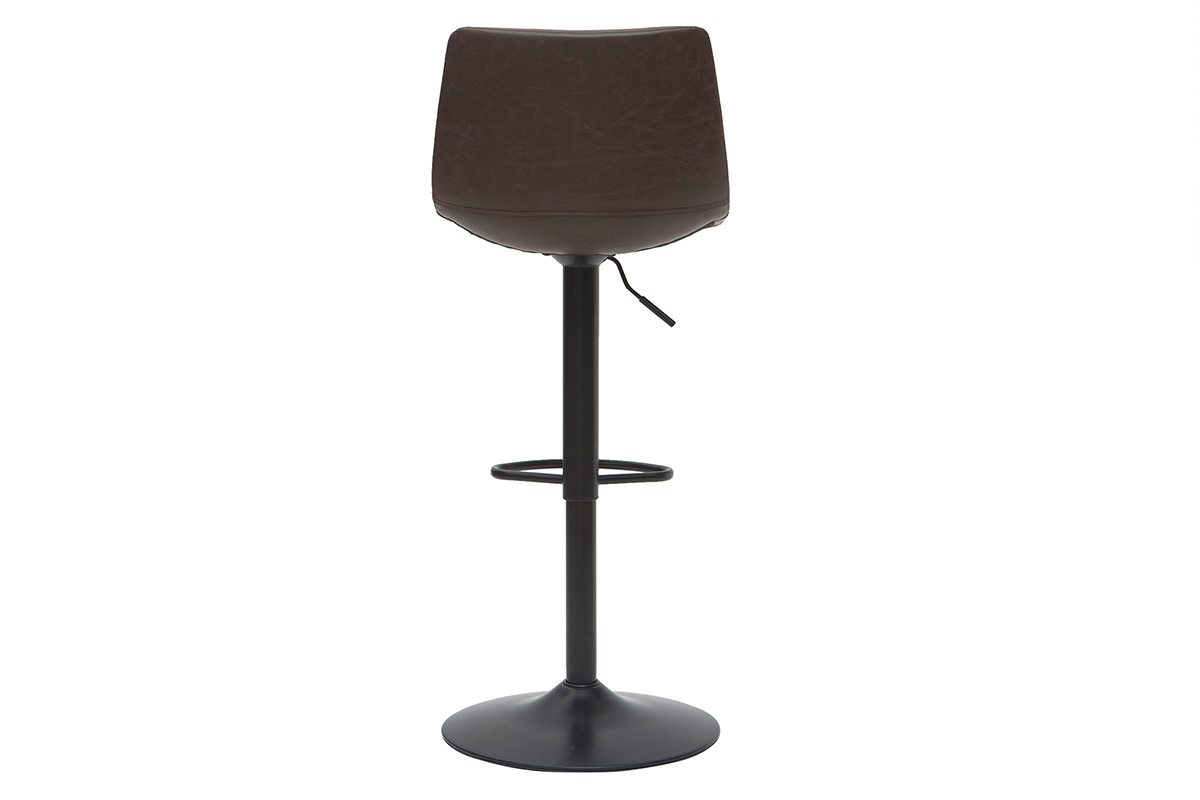 Tabourets de bar vintage r�glables pivotants marron (lot de 2) NEW ROCK
