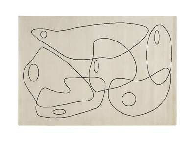 Tapis blanc motif line art 160 x 230 cm ARTISTE