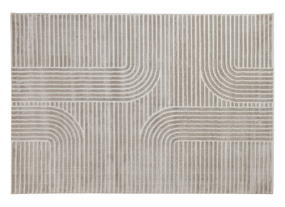 Tapis graphique rectangulaire beige 160 x 230 cm MAGNUS