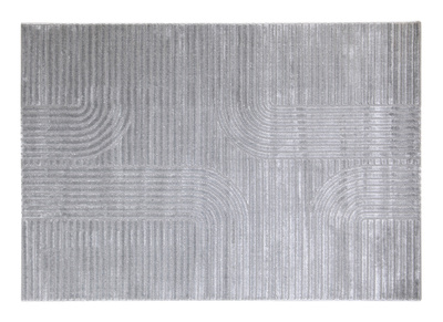 Tapis graphique rectangulaire gris 160 x 230 cm MAGNUS