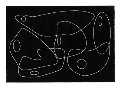 Tapis noir motif line art 160x230 cm ARTISTE