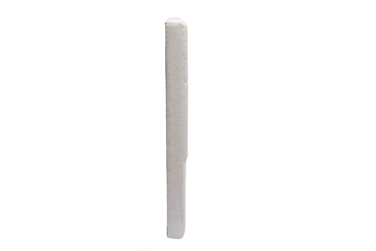T�te de lit en tissu beige cr�me L160 cm CLOVIS
