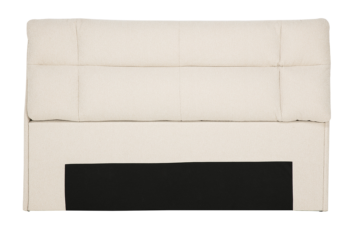 T�te de lit en tissu textur� beige HONO 160 cm